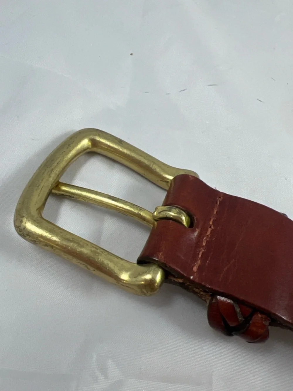 Vintage Coach Women's Braided Belt British Tan Leather Brass Buckle 32” 80 cm